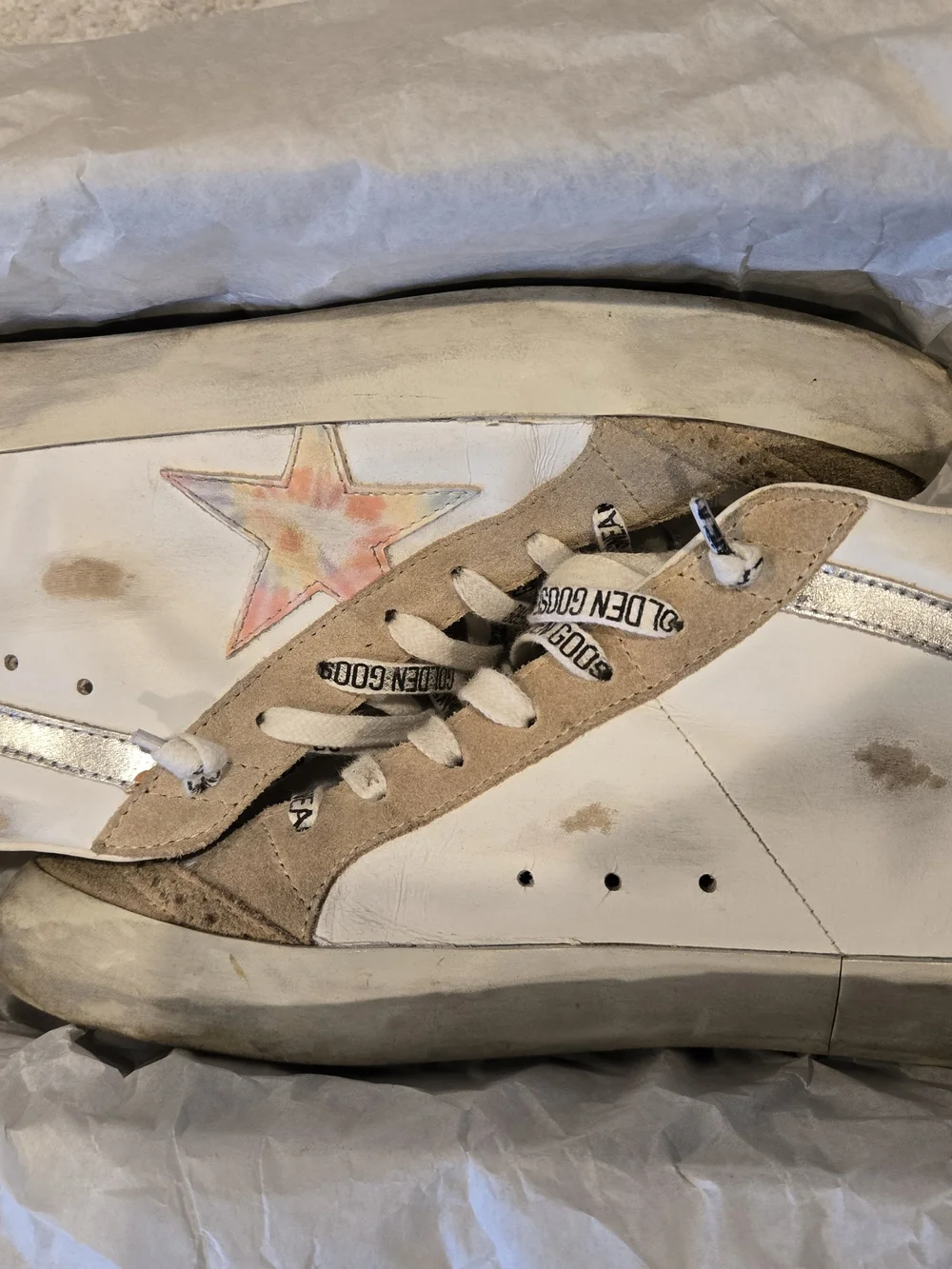 Golden Goose Mid Star Classic Beige Suede High-Top Sneakers